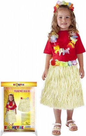 Sukně Hawaii dětská 45 cm, přírodní - obrázek 1