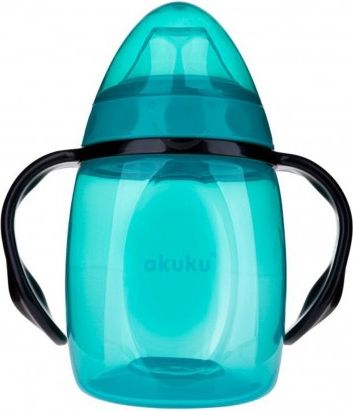 Hrníček nakloněný se silikonovým náustkem Akuku 280ml modrý, Modrá - obrázek 1