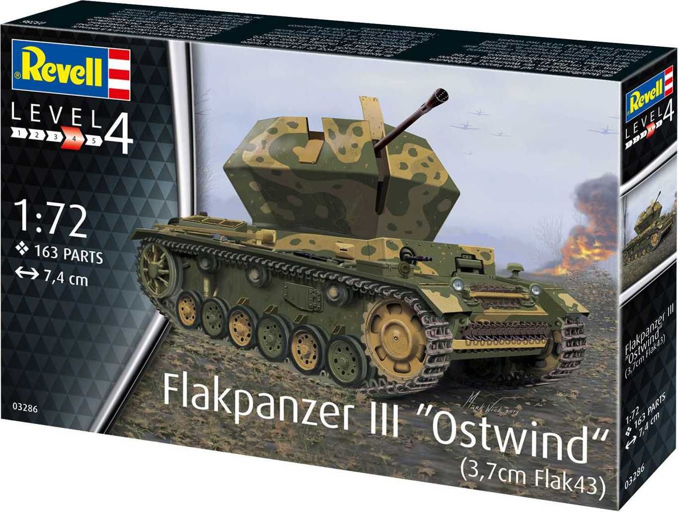 REVELL Plastic Modelkit tank 03286 - Flakpanzer III"Ostwind"(3,7cm Fl (1:72) - obrázek 3