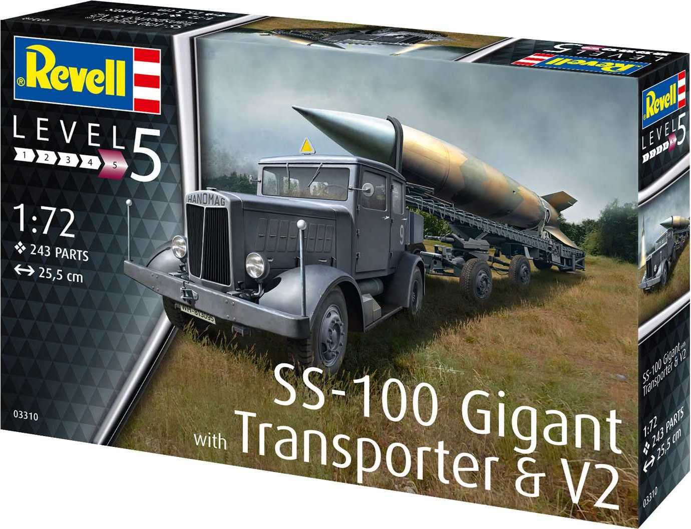 REVELL Plastic ModelKit military 03310 - SS-100 Gigant + Transporter + V2 (1:72) - obrázek 2