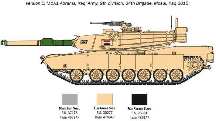 ITALERI Model Kit tank 6571 - M1A2 ABRAMS with crew (1:35) - obrázek 4