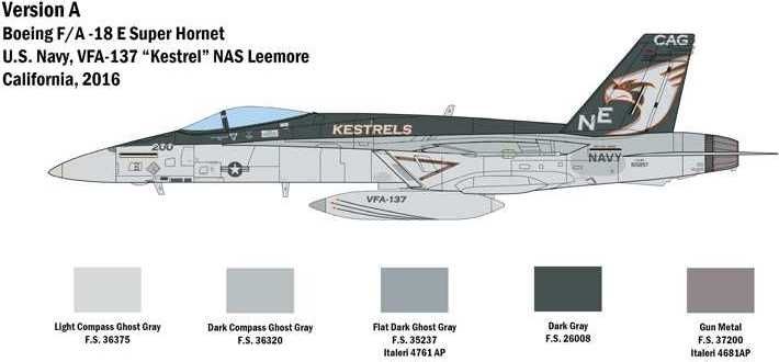ITALERI Model Kit letadlo 2791 - F/A-18 E SUPER HORNET (1:48) - obrázek 2