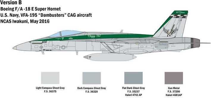 ITALERI Model Kit letadlo 2791 - F/A-18 E SUPER HORNET (1:48) - obrázek 3