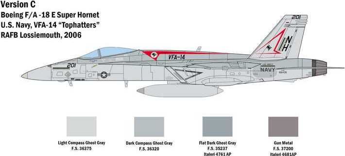 ITALERI Model Kit letadlo 2791 - F/A-18 E SUPER HORNET (1:48) - obrázek 4