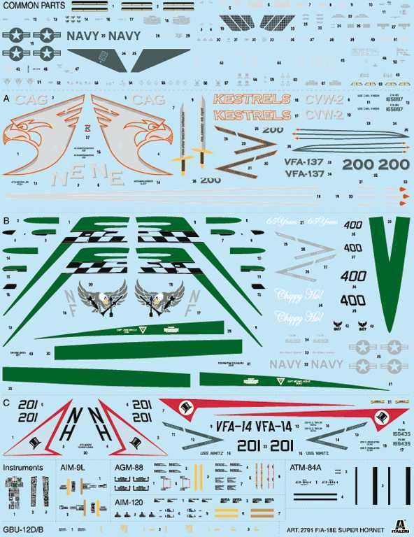 ITALERI Model Kit letadlo 2791 - F/A-18 E SUPER HORNET (1:48) - obrázek 6