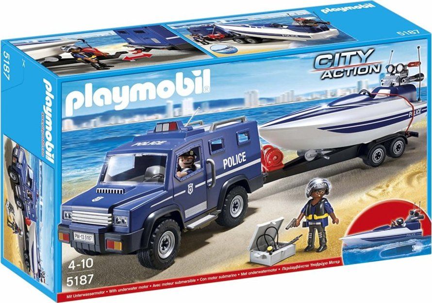 PLAYMOBIL Policejní auto s rychlostním člunem 5187 - obrázek 1
