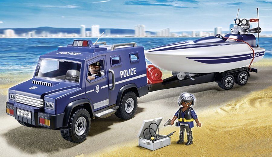 PLAYMOBIL Policejní auto s rychlostním člunem 5187 - obrázek 2