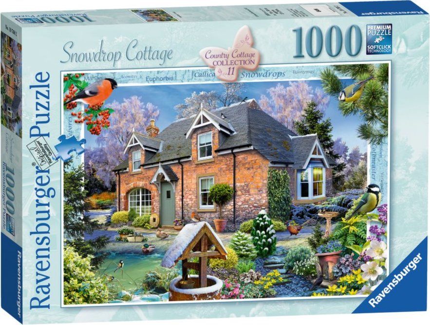 RAVENSBURGER Puzzle Domek se sněženkami (Snowdrop Cottage) 1000 dílků - obrázek 2