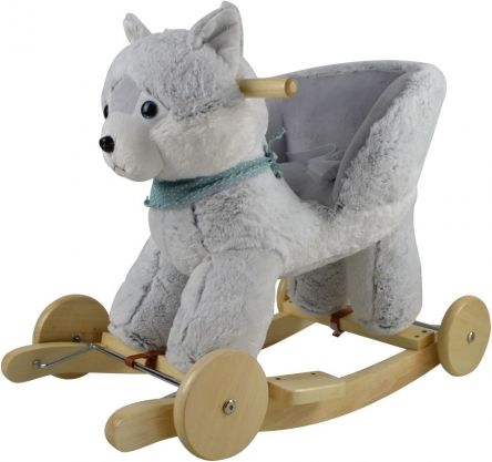 Houpací Husky, s kolečky a se zvukem -šedý - obrázek 1