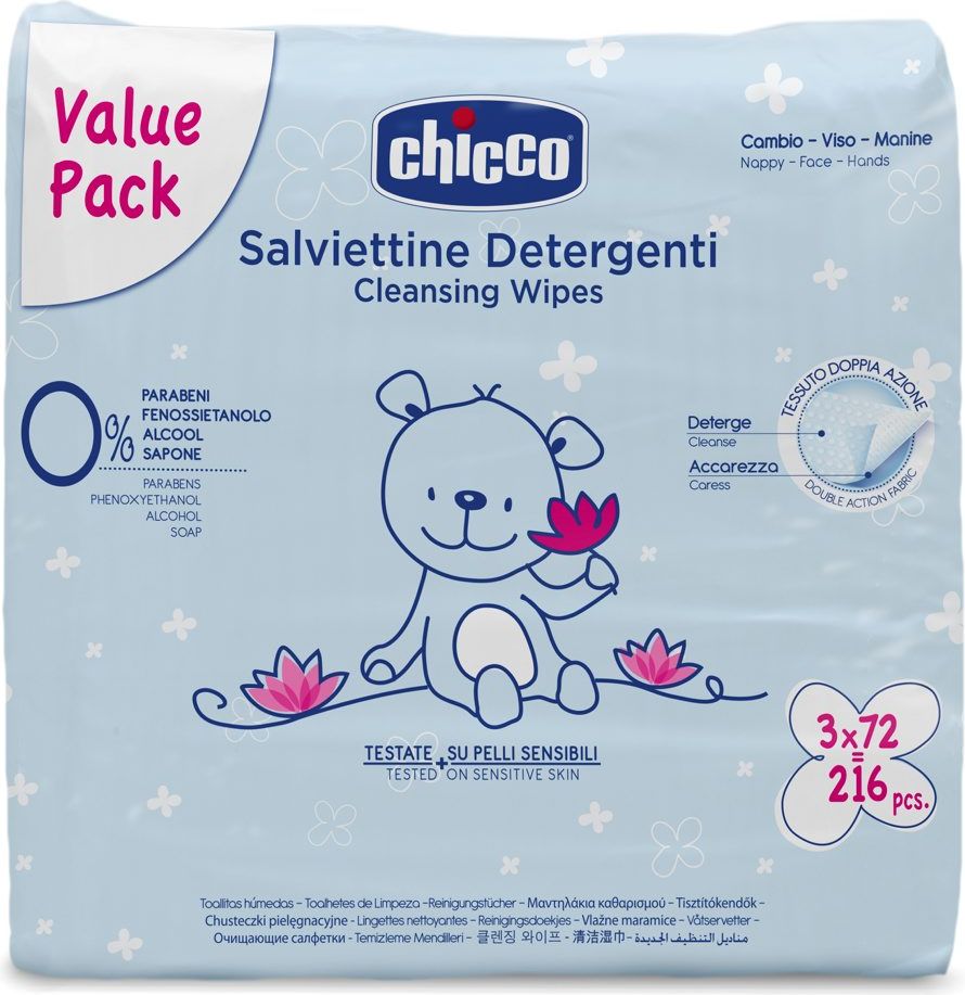 Chicco ubrousky vlhčené 3x 72 ks - obrázek 1