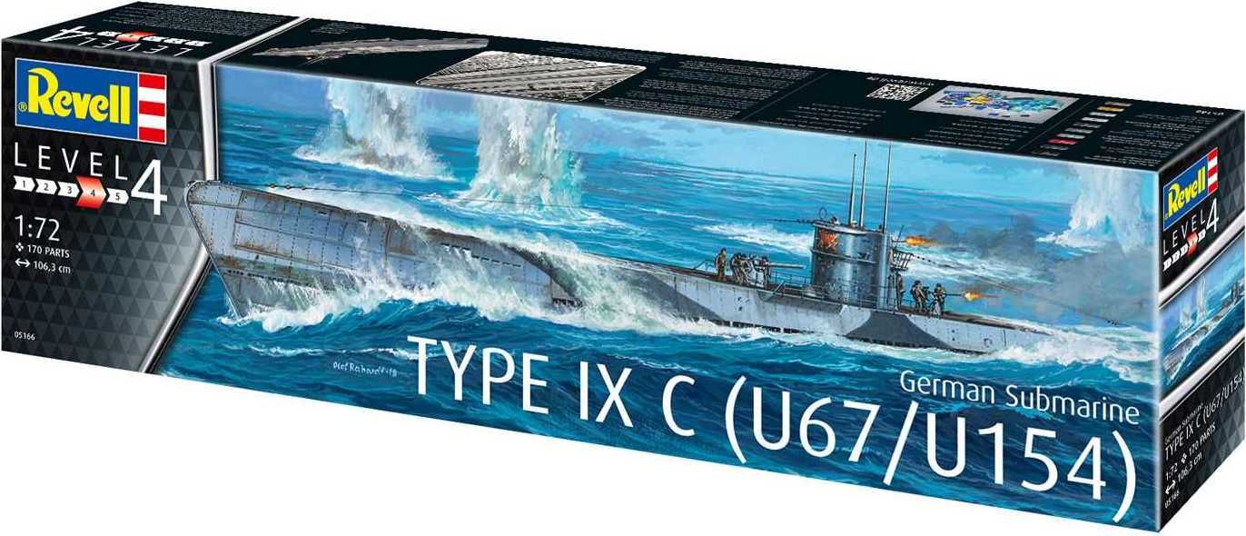 REVELL Plastic ModelKit ponorka 05166 - German Submarine Type IXC U67/U154 (1:72) - obrázek 2