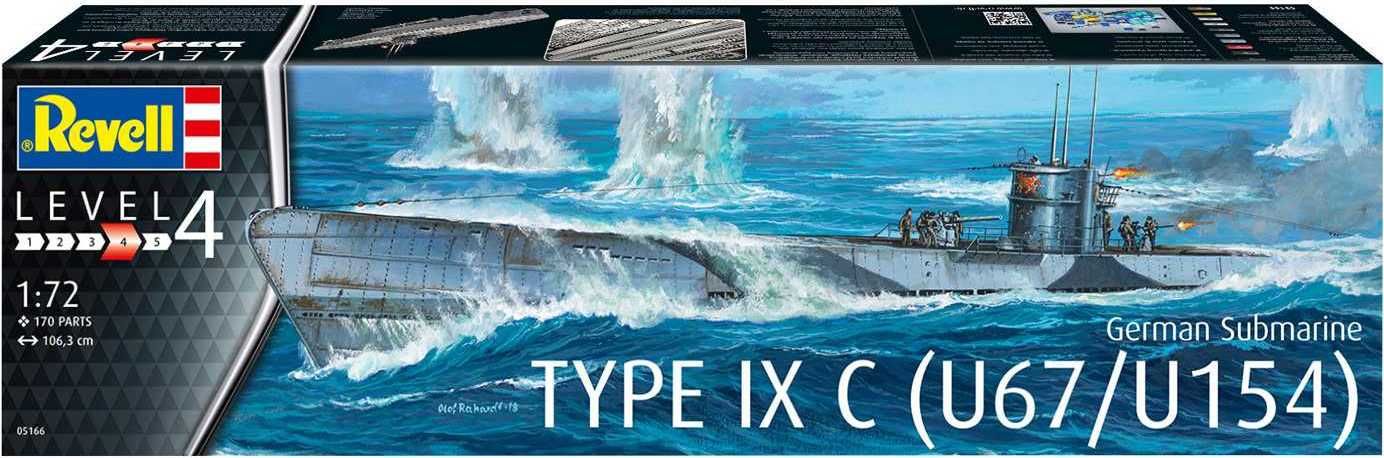 REVELL Plastic ModelKit ponorka 05166 - German Submarine Type IXC U67/U154 (1:72) - obrázek 3