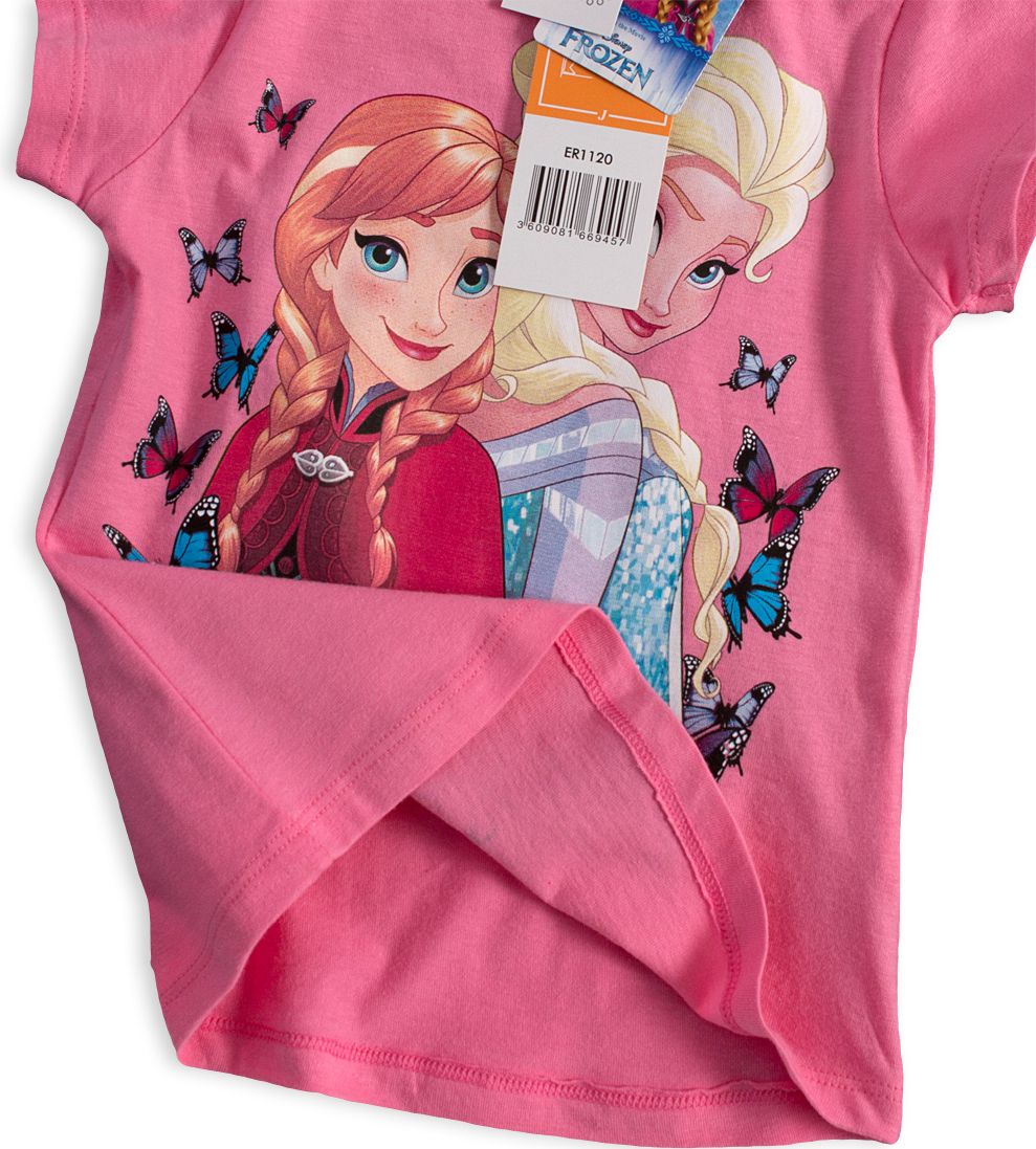 Dívčí tričko DISNEY FROZEN ANNA a ELSA růžové Velikost: 128 - obrázek 3
