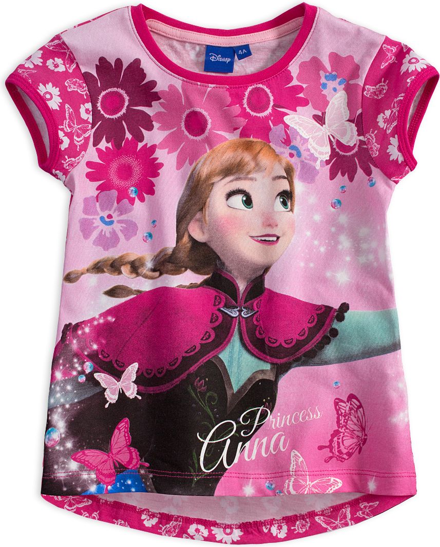 Dívčí tričko DISNEY FROZEN ANNA tmavě růžové Velikost: 128 - obrázek 1