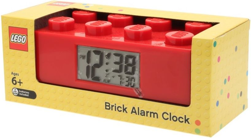 LEGO Dětský budík Brick červená - obrázek 1