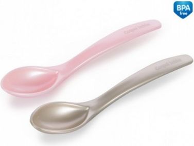 Canpol babies Sada 2ks plastových lžiček - růžová - obrázek 1