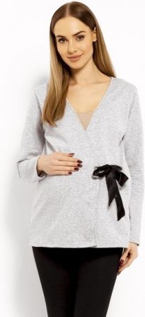 Zavinovací těhotenská, kojící halenka - sv. šedá, Velikosti těh. moda L/XL - obrázek 1