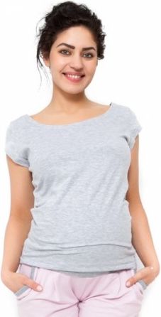 Těhotenské triko/halenka Celina - světle šedá, Velikosti těh. moda XS (32-34) - obrázek 1