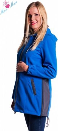Těhotenská softshellová bunda,kabátek - modrá, Velikosti těh. moda L (40) - obrázek 1