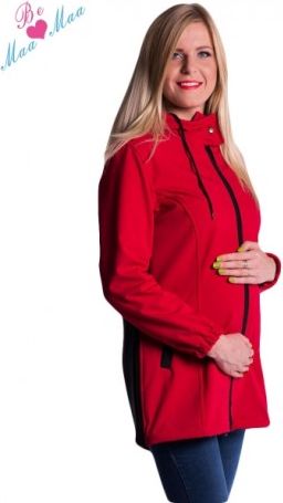Těhotenská softshellová bunda,kabátek - červená, Velikosti těh. moda XL (42) - obrázek 1