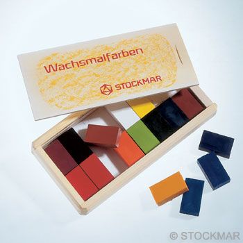 Voskové bločky, sada 16 ks, dřevěná krabička - obrázek 1