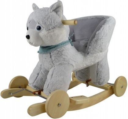 Houpací Husky, s kolečky a se zvukem -šedý - obrázek 1