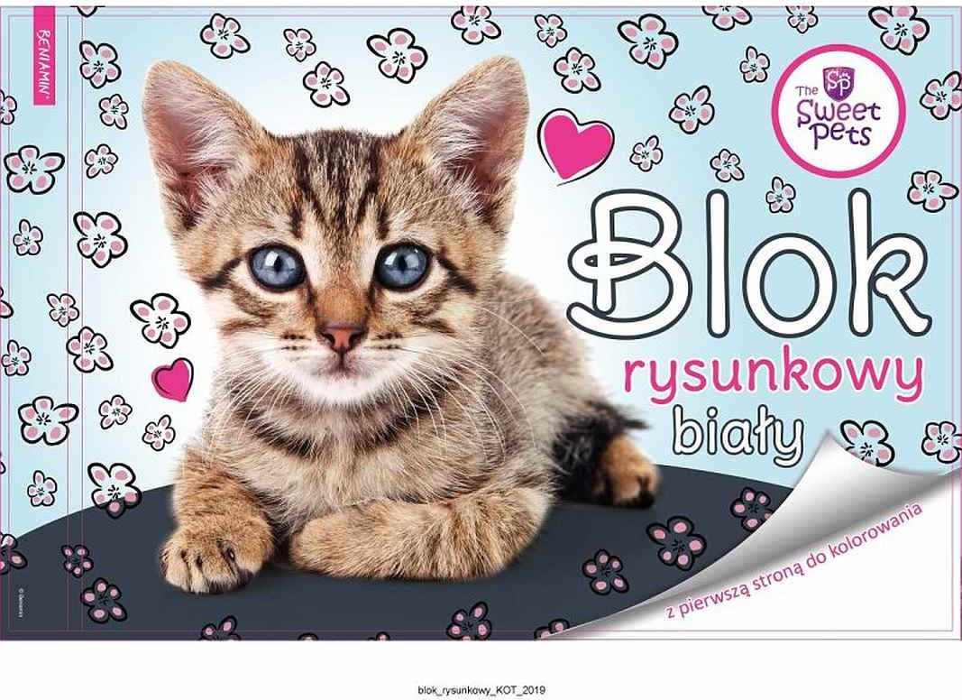 BENIAMIN Blok na kreslení s omalovánkami Sweet Pets Kotě Papír 29x21 cm - obrázek 1