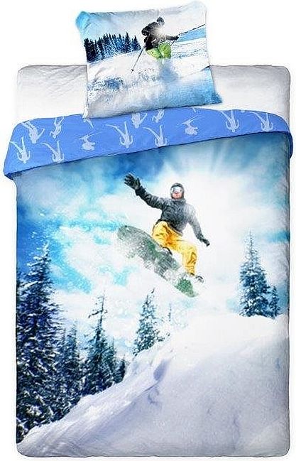 FARO Povlečení Snowboardista Bavlna 140x200 70x90 - obrázek 1