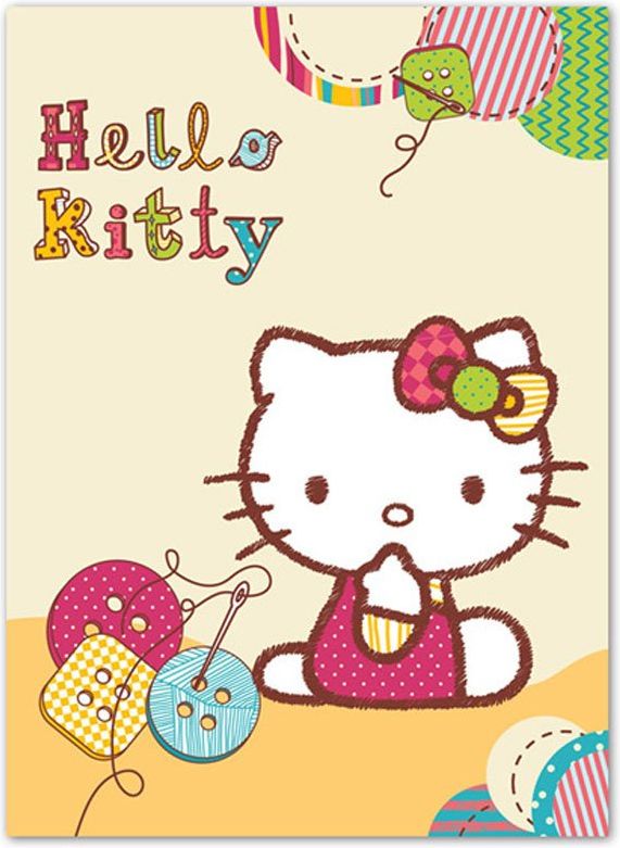 Španělská deka Hello Kitty knoflíky 80/110 - obrázek 1