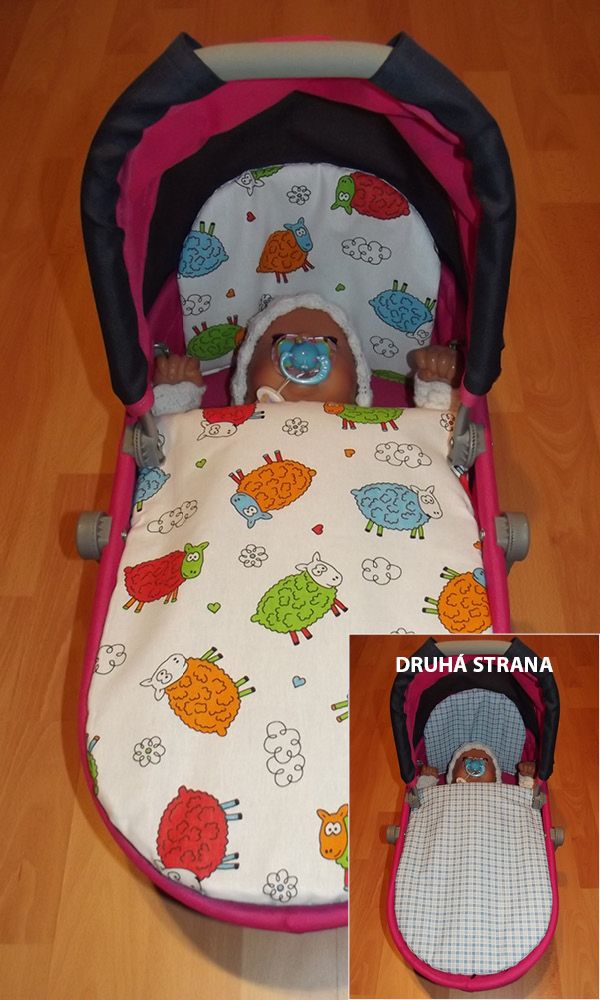 Peřinky do kočárku pro barevné panenky Ovečky - obrázek 1