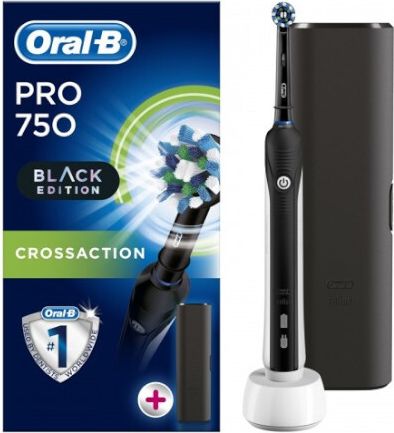 ORAL B Elektrický zubní kartáček Pro 750 CrossAction Black + cestovní pouzdro - obrázek 1
