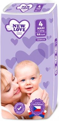 Dětské jednorázové pleny New Love Premium comfort 4 MAXI 7-18 kg 44 ks, Bílá - obrázek 1
