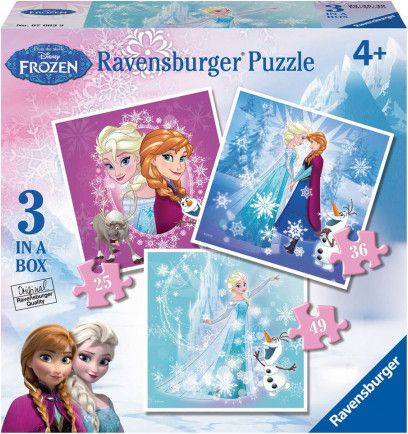 RAVENSBURGER Puzzle Ledové království: Kouzlo zimy 3v1 (25,36,49 dílků) - obrázek 1