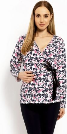 Zavinovací těhotenská, kojící halenka Printy Cleo, Velikosti těh. moda L/XL - obrázek 1