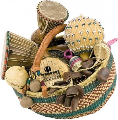 Koš afrických perkusních nástrojů - obrázek 1