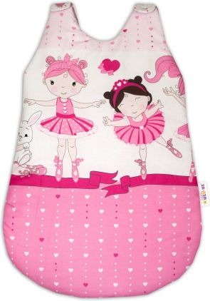 Bavlněný spací vak Baby Nellys, Princess, 74 cm -růžový - obrázek 1