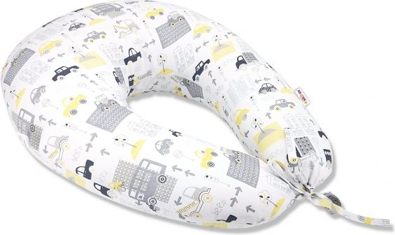 Bavlněný kojící polštář Baby Nellys -Městěčko, šedý - obrázek 1