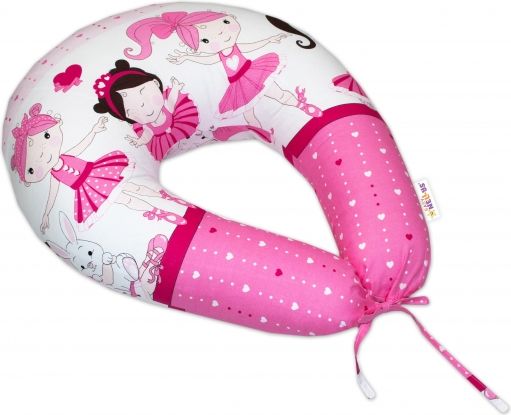 Bavlněný kojící polštář Baby Nellys -Princess růžový - obrázek 1