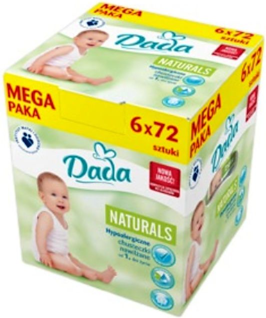 DADA vlhčené ubrousky Natural 6x72ks - obrázek 1