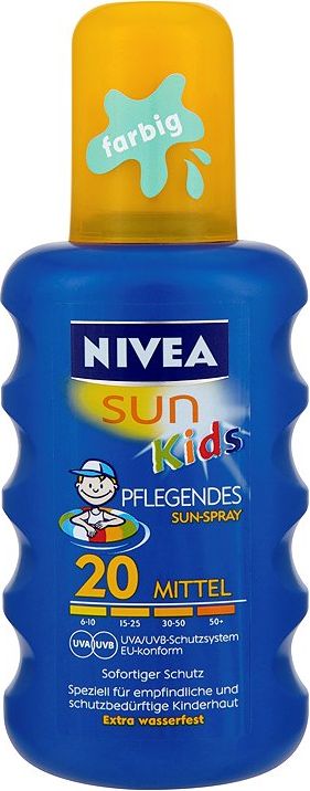 Nivea Sun Kids Barevný sprej na opalování OF 20 200 ml - obrázek 1
