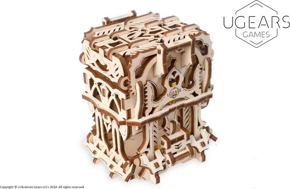 Ugears 3D dřevěné mechanické puzzle Úložný box na karty - obrázek 8