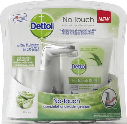 Dettol Bezdotykový dávkovač mýdla a náplň s aloe vera 250 ml - obrázek 1