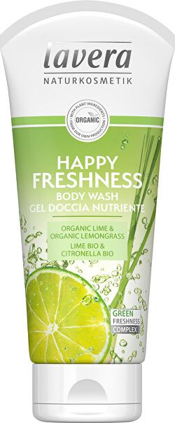 Lavera Sprchový a koupelový gel Happy Freshness Bio limetka a Bio citronová tráva 200 ml - obrázek 1