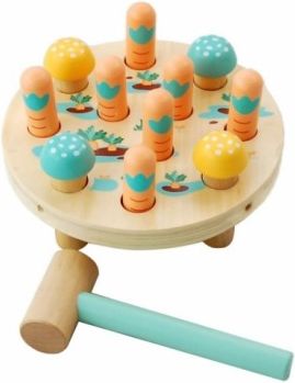 Adam Toys Dřevěná zatloukačka - mrkvové pole - obrázek 1