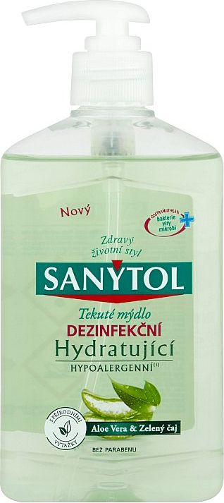 Sanytol hydratující dezinfekční mýdlo aloe vera & zelený čaj 250 ml - obrázek 2