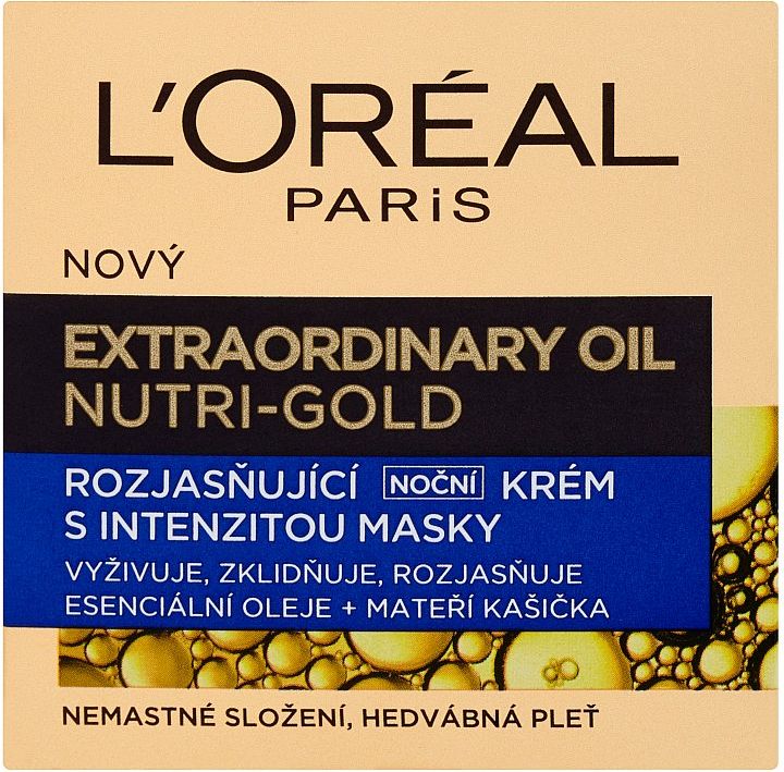 L'Oréal Paris Extraordinary Oil Nutri-Gold Rozjasňující noční krém s intenzitou masky 50 ml - obrázek 2