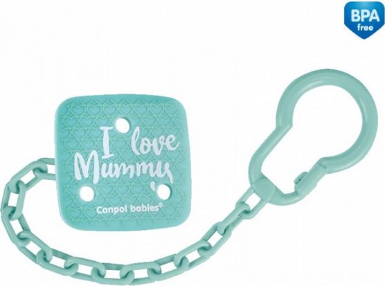 Canpol Babies Canpol babies Řetízek na dudlík I Love Mummy - mátový - obrázek 1