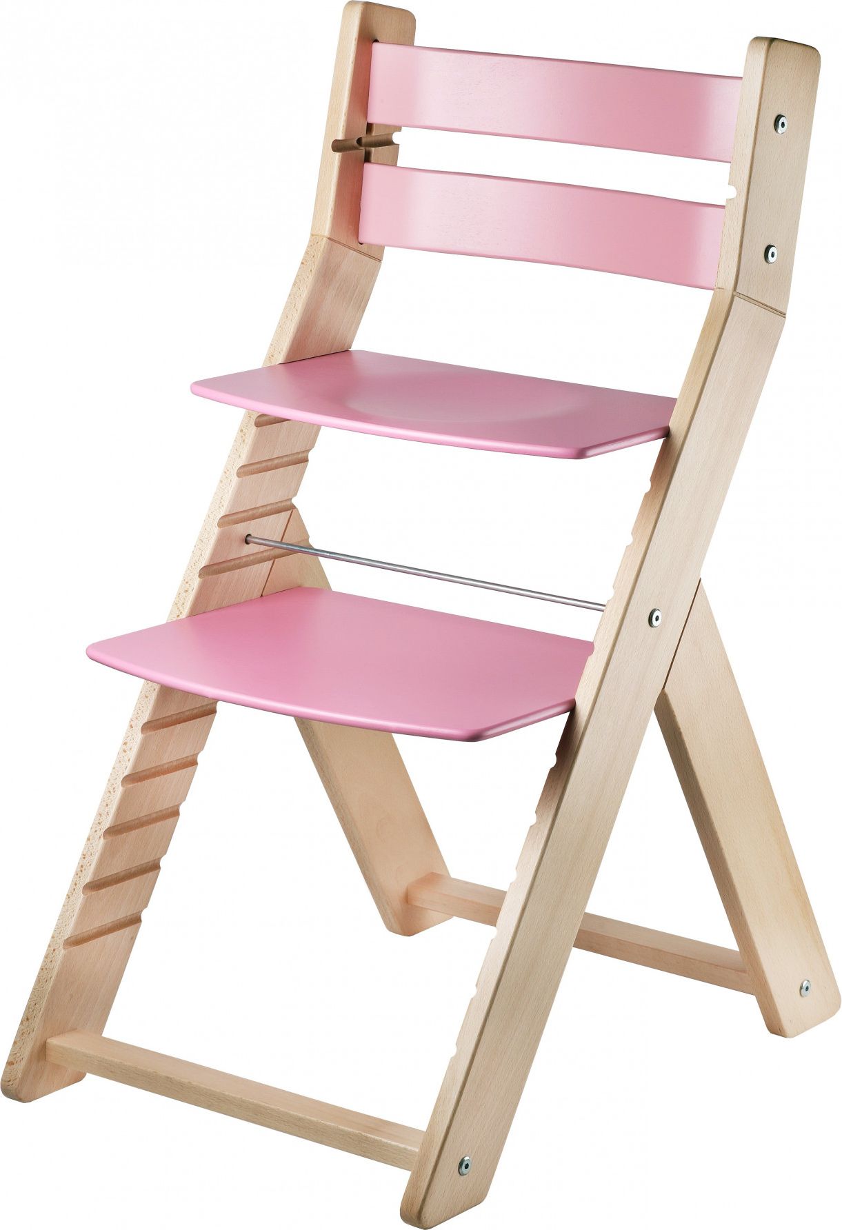 Wood Partner Rostoucí židle Sandy - natur lak / růžová - obrázek 1