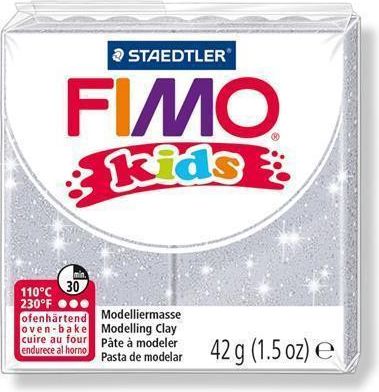 Modelovací hmota Fimo kids 42g stříbrná se třpytkami - obrázek 1