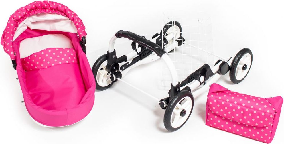 Kočárek pro panenky JASMINE Kids růžové květy - obrázek 6
